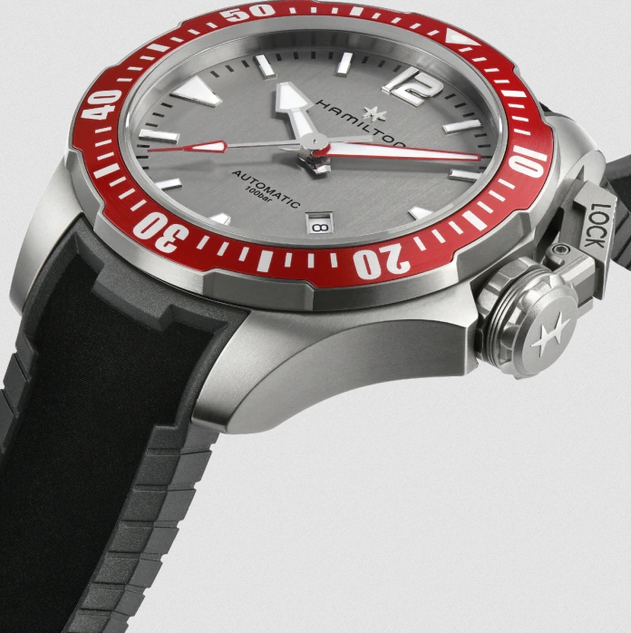 Hamilton H77805380 นาฬิกาผู้ชาย Khaki Navy Frogman Titanium Automatic Men's Watch