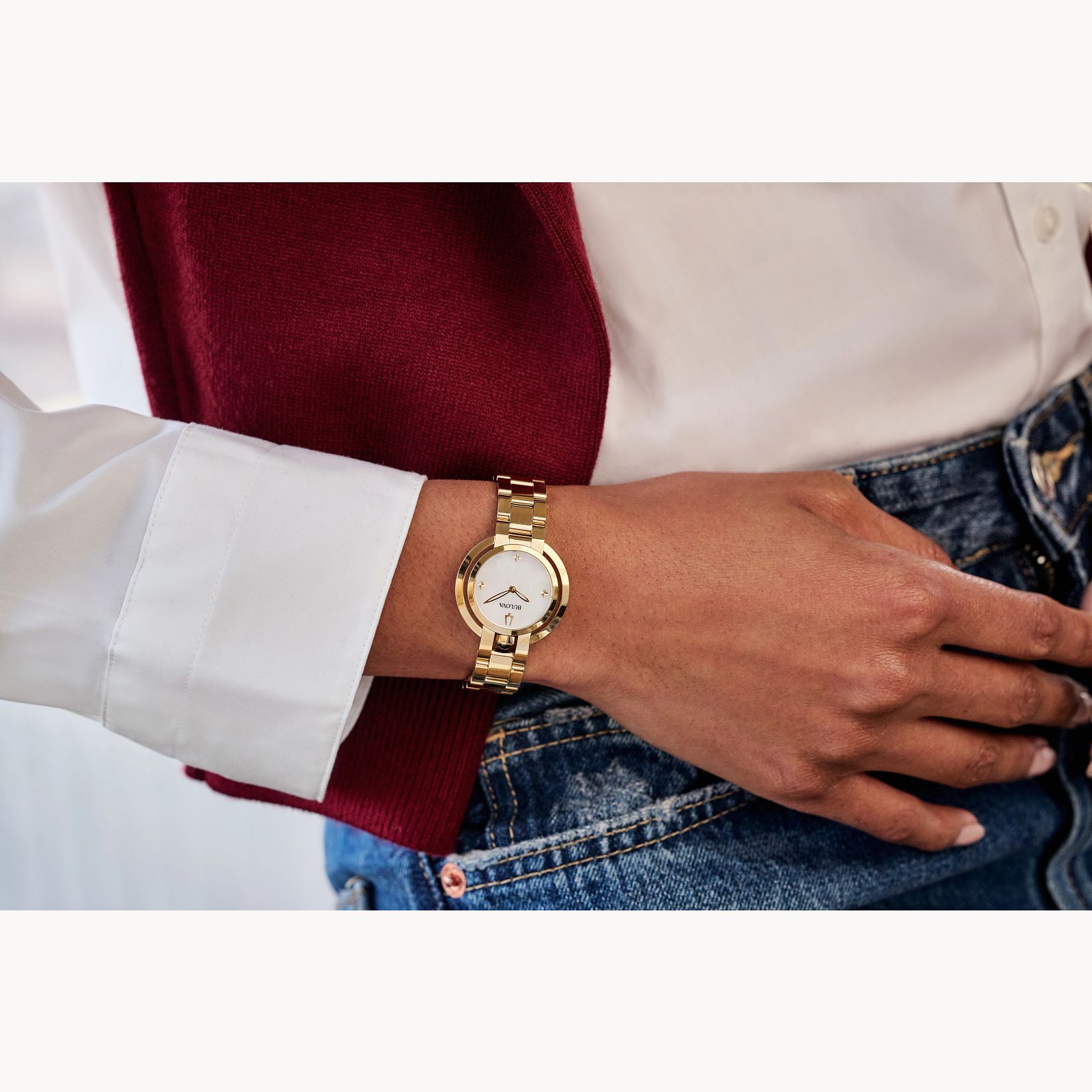 Bulova 97L181 นาฬิกาผู้หญิง Rubaiyat Quartz Women's Watch