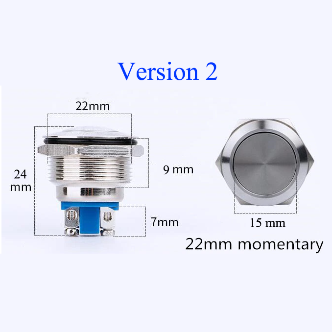 สวิตช์กดติดปล่อยดับ 22mm สแตนเลส