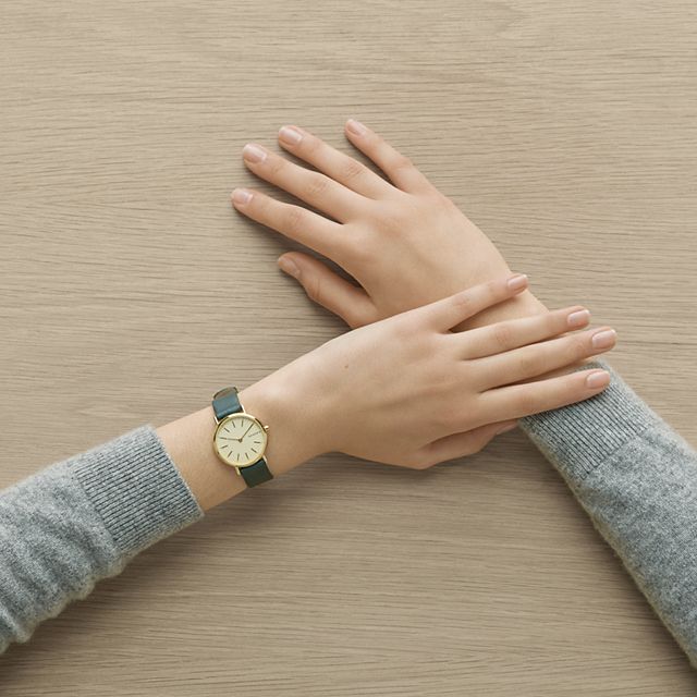 Skagen SKW2727 นาฬิกาผู้หญิง Skagen รุ่น SKW2727, Signatur Slim Green Leather Women's Watch