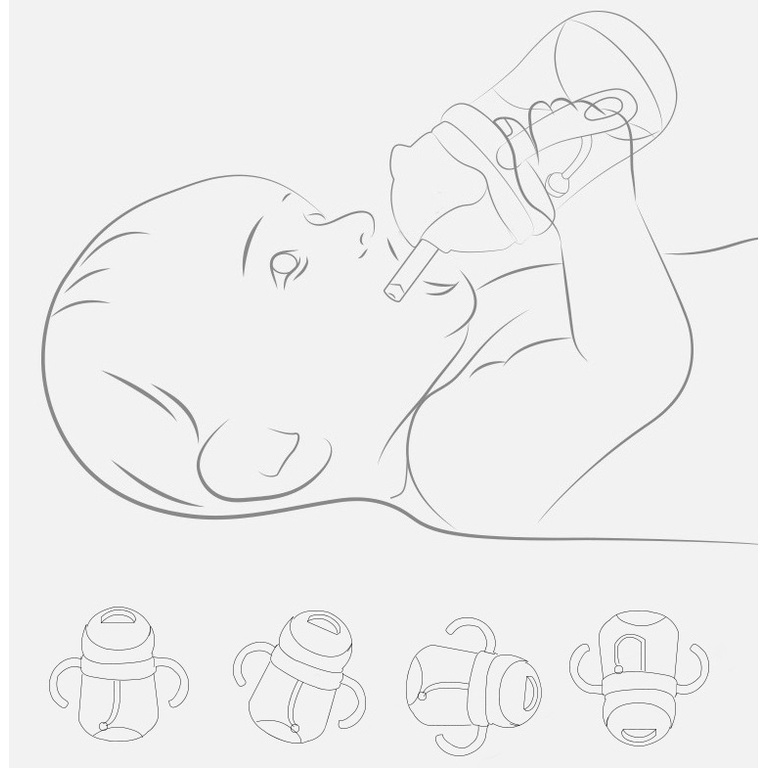 ถ้วยหัดดื่ม BIBOO แก้วหัดดื่ม ขวดน้ำหัดดื่ม พร้อมฝาปิดและหลอดซิลิโคนฟู้ดเกรด