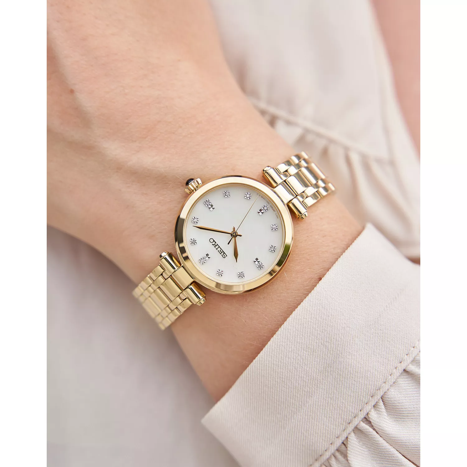 Seiko SRZ536P1 นาฬิกาผู้หญิง DIAMONDS Quartz Women's Watch