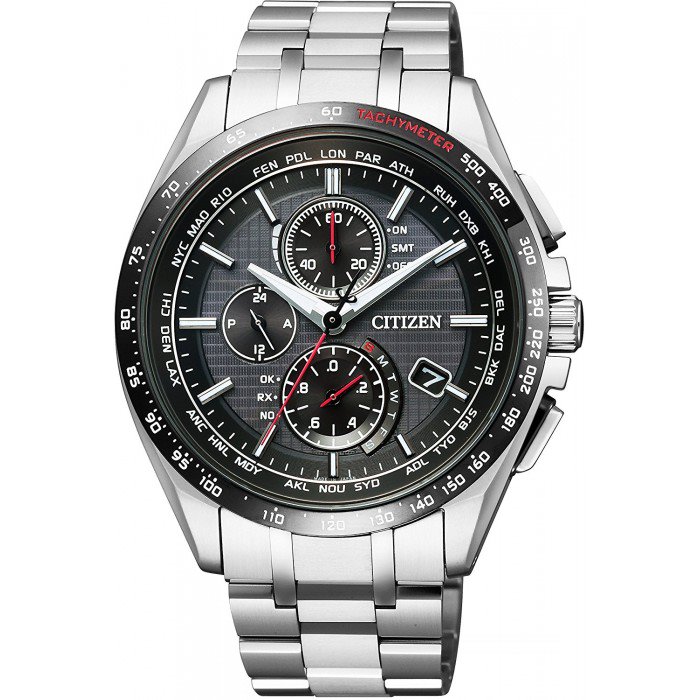 Citizen AT8144-51E นาฬิกาผู้ชาย Eco-Drive Attesa Radio Controlled AT Chronograph Titanium Men's Watch