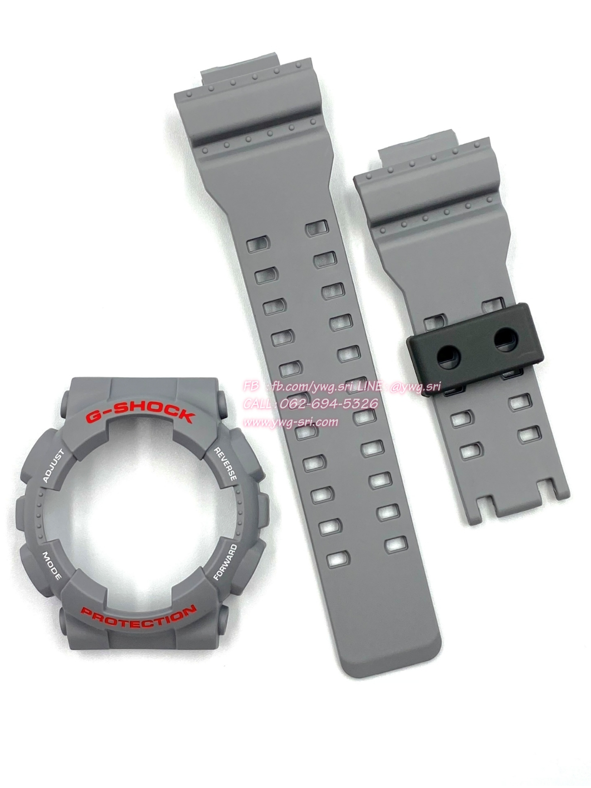 กรอบสาย G-SHOCK แท้✅ สีเทาด้านฟอนต์แดงสลับขาว ใส่ได้กับรุ่น GA-100 ,GA-110 ,GA-120 ,GA-140 ,GAX-100 ,GD-100 ,GD-120
