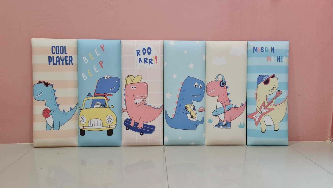 (เซตละ 6 แผ่น)บุผนังกันกระแทก ลายการ์ตูนน่ารักๆ ขนาดแผ่นละ 20x50 ซม.หนา 3.3 ซม. ชุดที่ 3/3