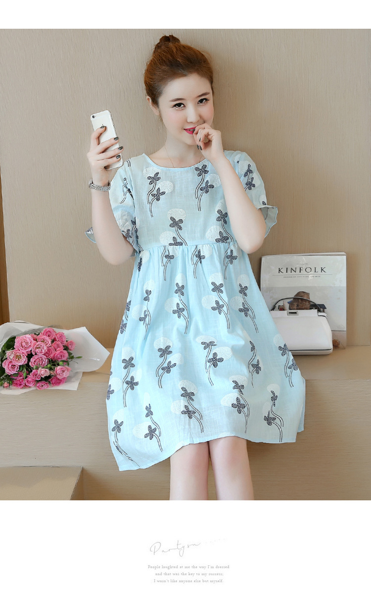 ชุดเดรสแฟชั่นเปิดให้นม ลายน่ารัก งานดี แขนระบาย มีเชือกผูกหลัง M,L,XL,XXL