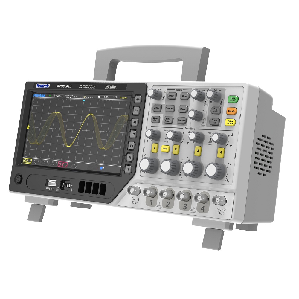 Hantek DPO6104C ดิจิตอลฟอสเฟอร์ออสซิลโลสโคป แบบตั้งโต๊ะ ขนาด 100MHz 4ช่อง + AFG (จอสัมผัส)