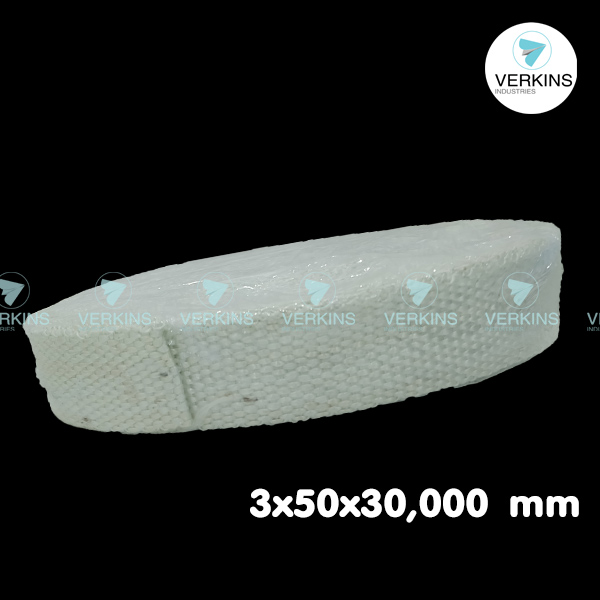 Fiberglass Tape ( เทปกันความร้อน ไฟเบอร์กลาส ) อุณภูมิ 550 C ขนาด 3x50x30,000 mm
