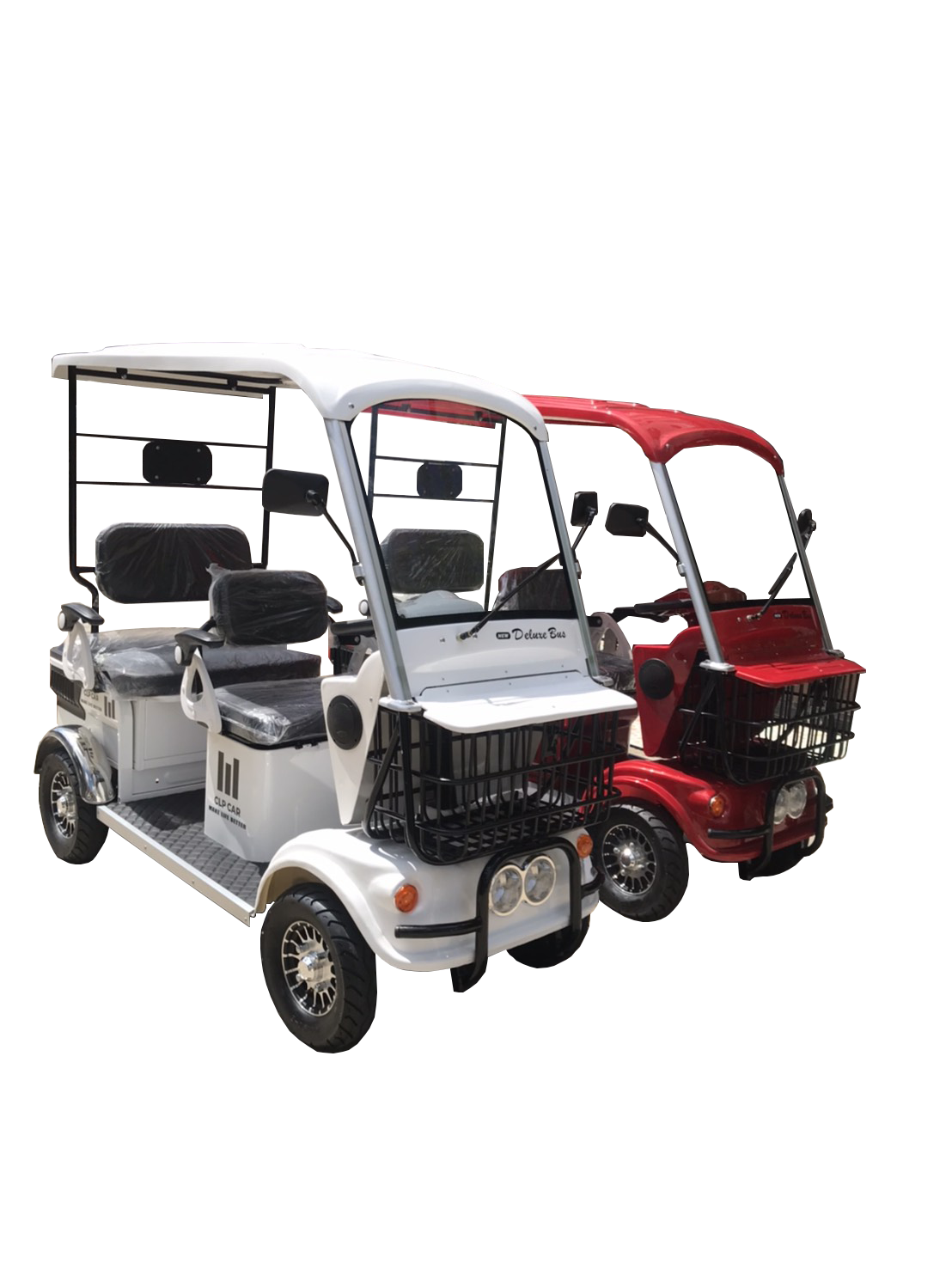 รถไฟฟ้า 4 ล้อ 3 ที่นั่ง รุ่น M-01 ยี่ห้อ CLP CAR สีขาว ขับแฮนด์บิด ขาว