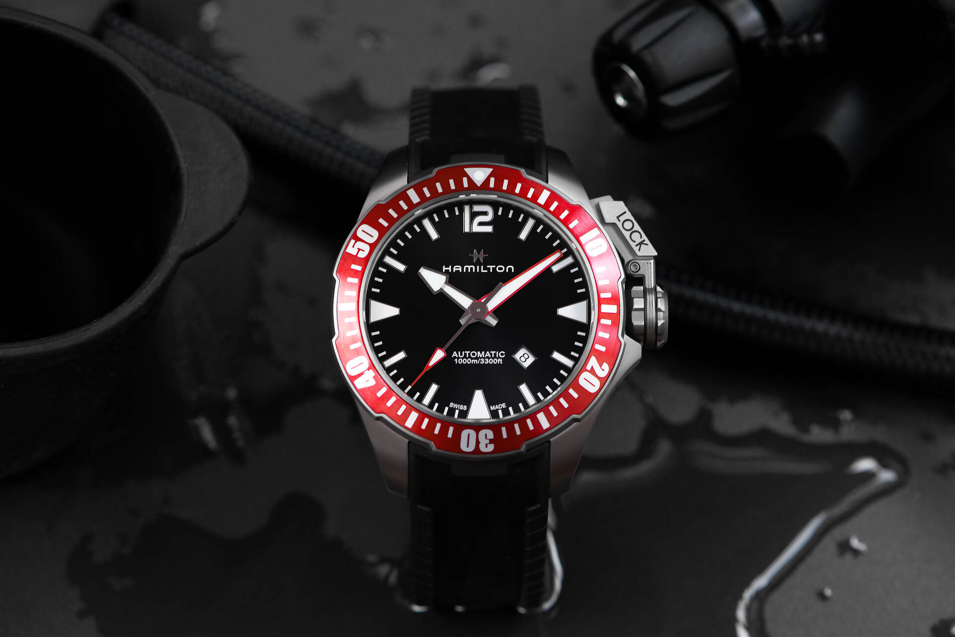 Hamilton H77725335 นาฬิกาผู้ชาย KHAKI NAVY FROGMAN AUTO Men's Watch