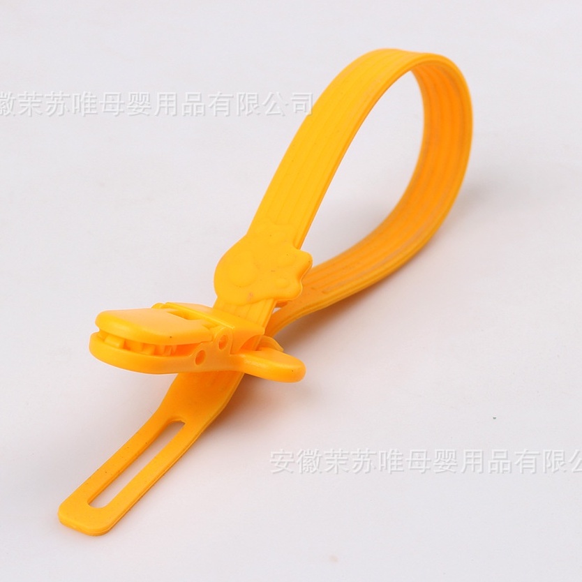 คลิปหนีบ สายคล้องซิลิโคนกันหล่น ยาว 25 ซม. food grade สายคล้องยางกัด สายคล้องจุกหลอก