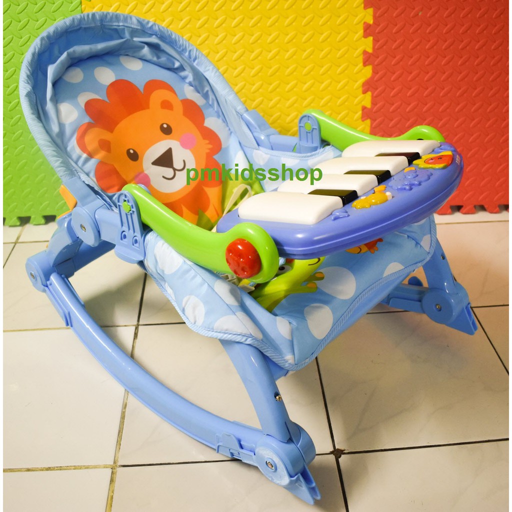 เปลโยกพร้อมของเล่นเปียโนดนตรี Baby Pedal Gym Chair