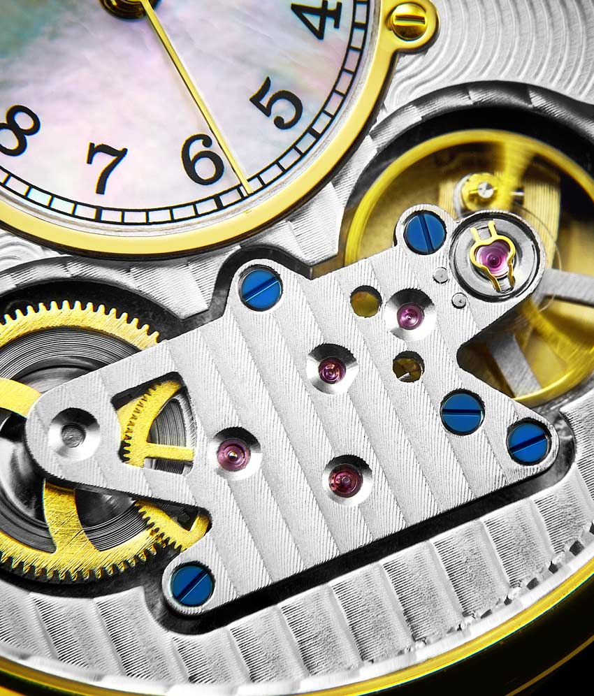 Stuhrling Original 693.03 นาฬิกาผู้ชาย Stuhrling Original รุ่น 693.03, Legacy Skeleton Mother of Pearl Genuine Leather Strap Men's Watch