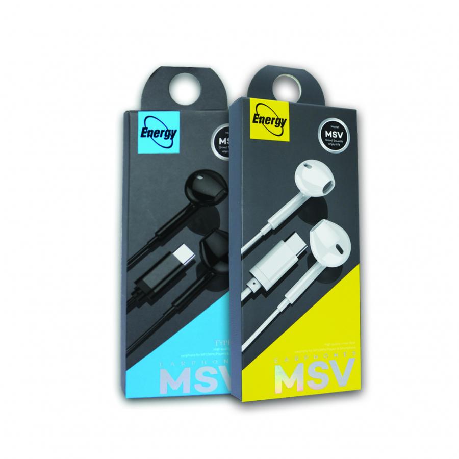EN Earphone MSV- Type C. มีปุ่มปรับเสียง สีดำ