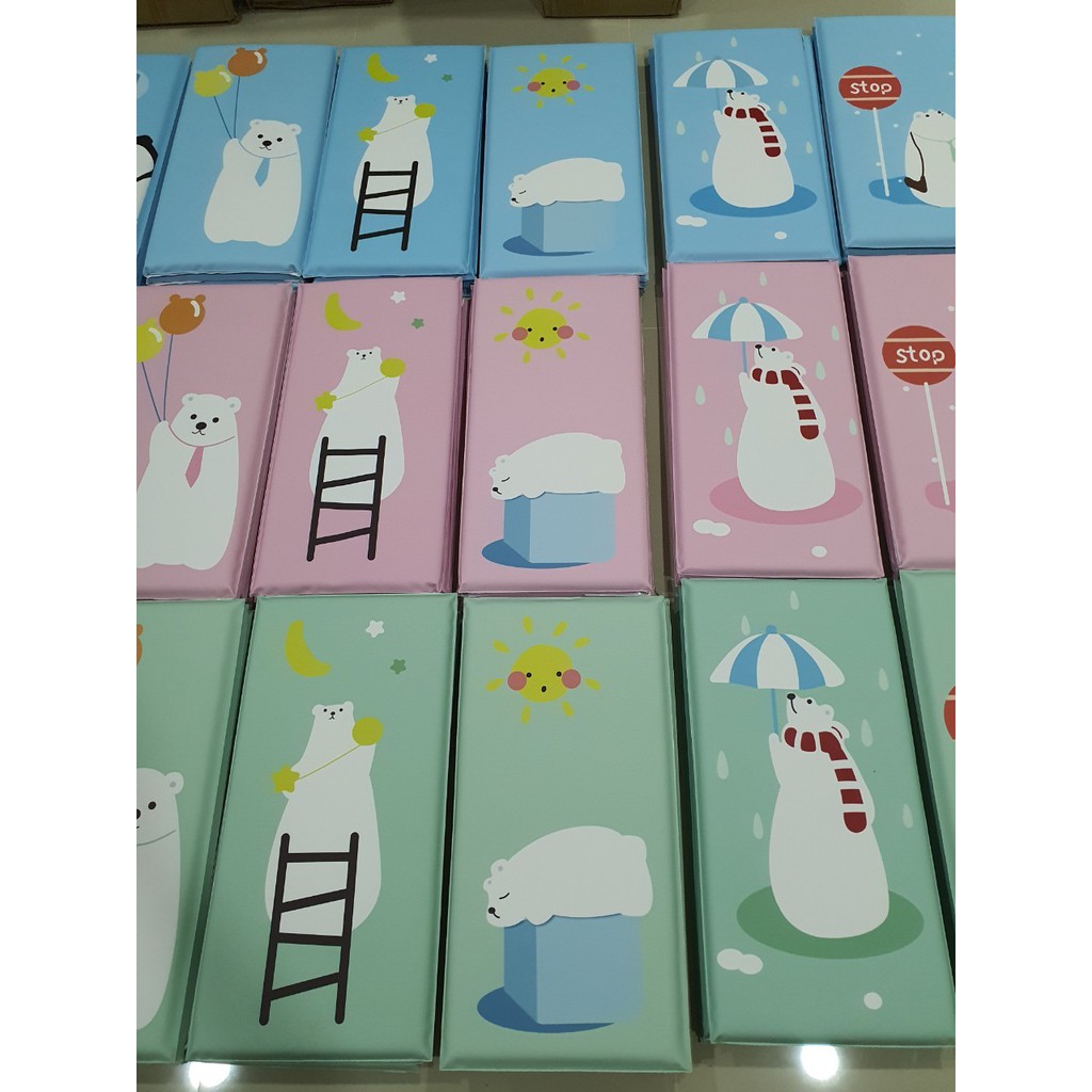 บุผนัง ผนังกันกระแทก ลายการ์ตูนมีกาวในตัว สีฟ้า ขนาด 30x60 ซม.