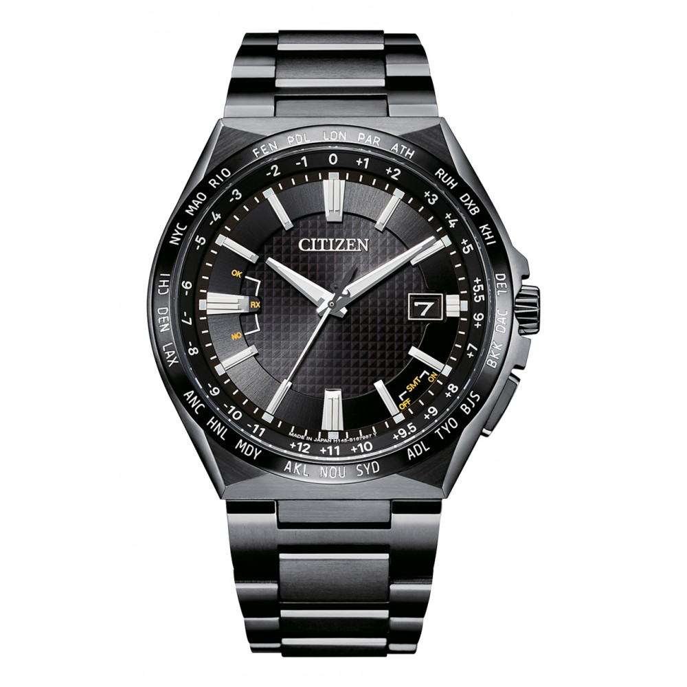 Citizen CB0215-51E นาฬิกาผู้ชาย Attesa Eco-Drive Radio Controlled Direct Flight Atomic Titanium Men's Watch