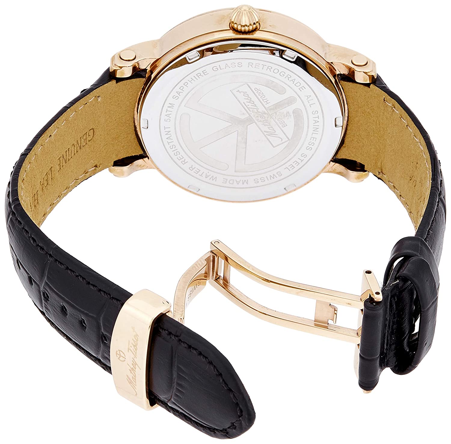 Mathey-Tissot H7020PN นาฬิกาผู้ชาย Retrograde Black Dial Quartz Men's Watch