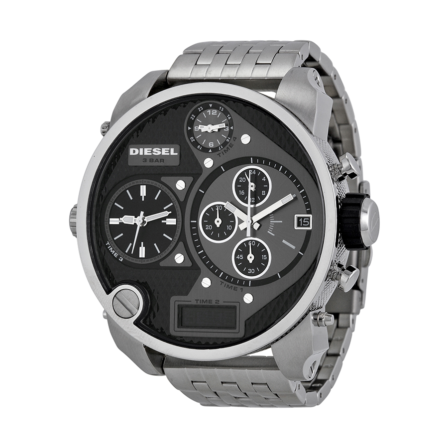 Diesel DZ7221 นาฬิกาผู้ชาย Diesel รุ่น DZ7221, SBA Oversized Chronograph 4 Time Zones Stainless Steel Men's Watch