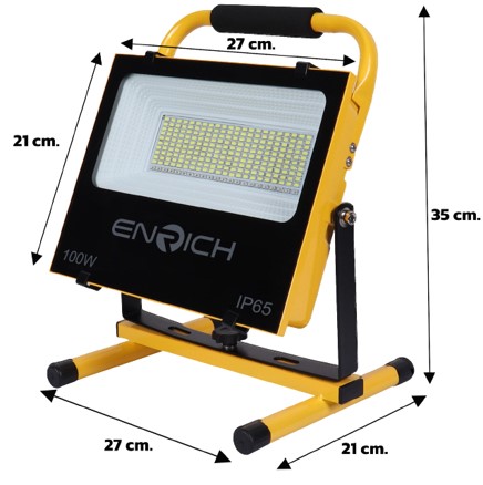 โคมไฟสปอร์ตไลท์พกพา LED 100W ENRICH MOVE แสงขาว Daylight
