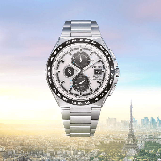 Citizen AT8238-84A นาฬิกาผู้ชาย Super Titanium Radio-Controlled World Time Eco-Drive Men's Watch