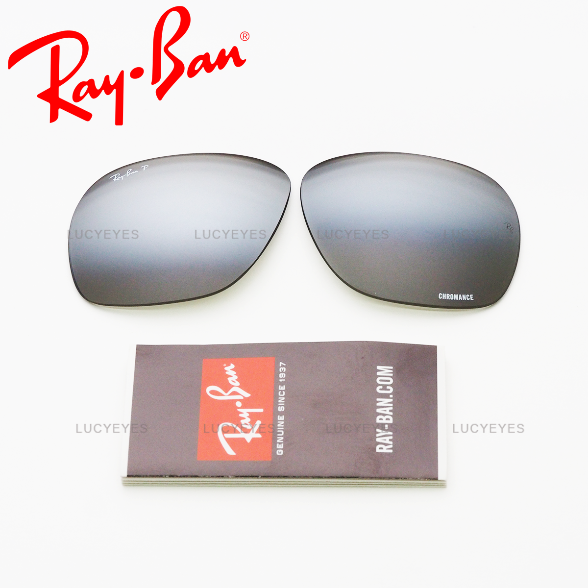 เลนส์ RAYBAN แท้ 100% RB3587CH 003/5J, CHROMANCE เลนส์สีปรอทเงิน