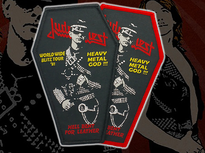JUDAS PRIEST'Hell Bent For Leather-World wide Blitz Tour'81' Woven Patch อาร์มแบบทอ
