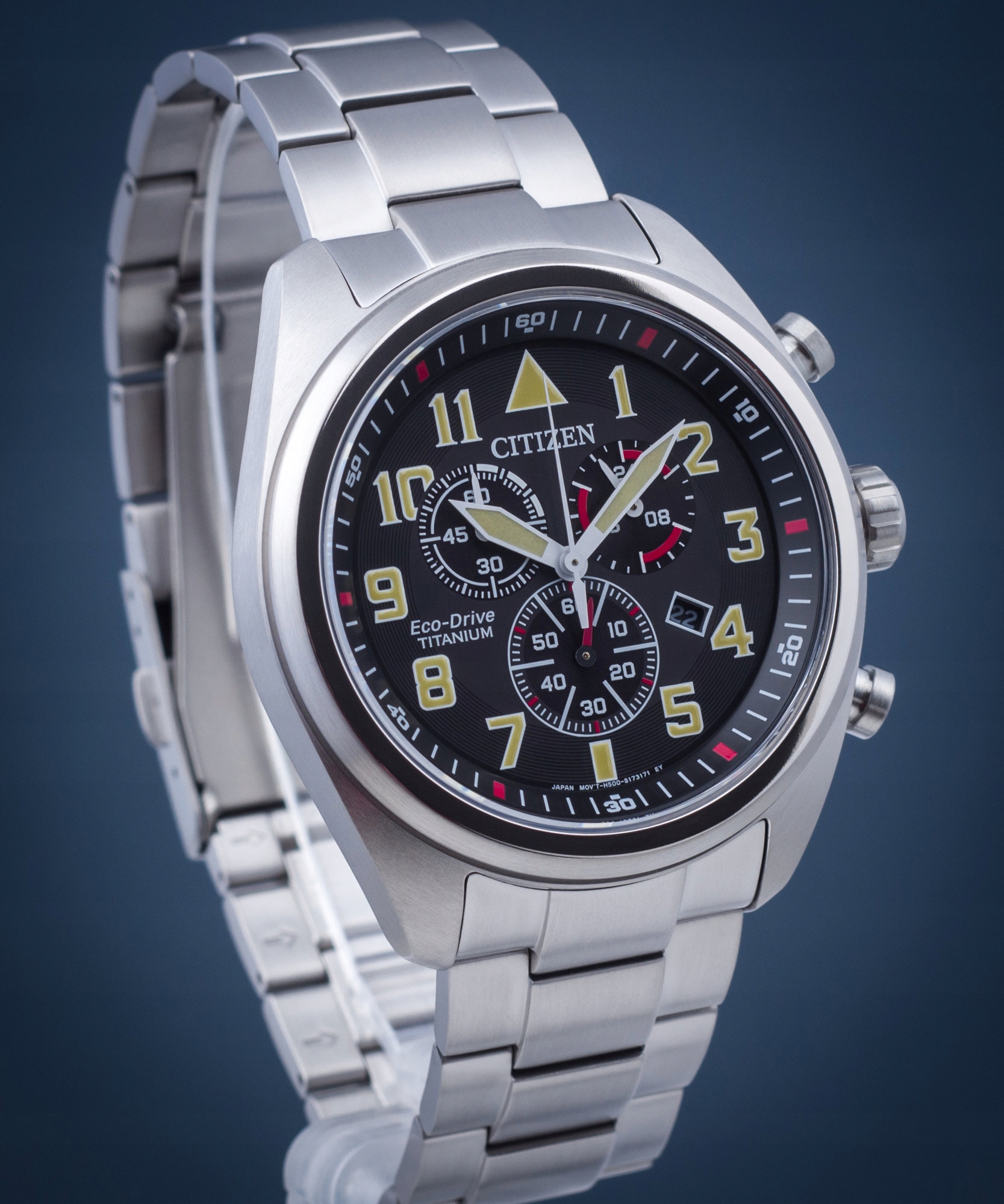 Citizen AT2480-81E นาฬิกาผู้ชาย Titanium Chonograph Eco-Drive Men's Watch