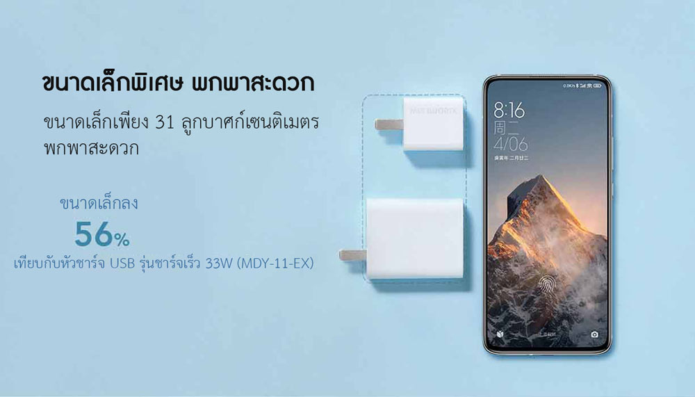 Xiaomi GaN Charger Type-C - หัวชาร์จ GaN Type-C (33W)