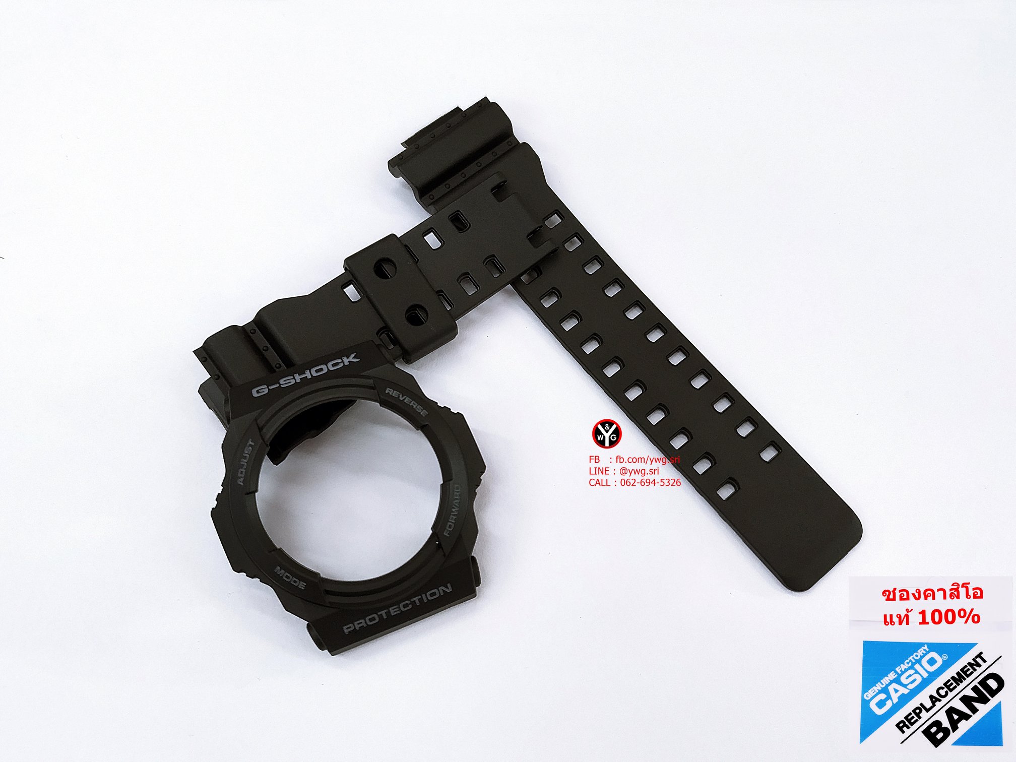 กรอบสาย G-SHOCK แท้ สีดำด้านฟร้อนเทา(สาย2รู) ใส่ได้รับรุ่น GA-150 ,GA-300 ,GA-310