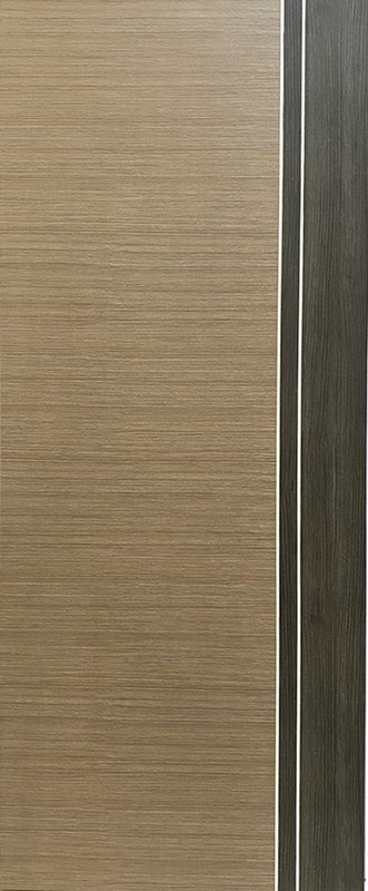 ประตูโมเดิร์นภายใน(โครงไม้จริงปิดผิวPVC) 90x200 TTG #TG-5 สีเทา+คาปู