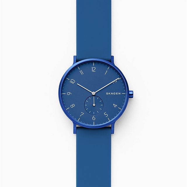 Skagen SKW2817 นาฬิกาผู้หญิง Aaren Kulor Blue Silicone Quartz Women's Watch
