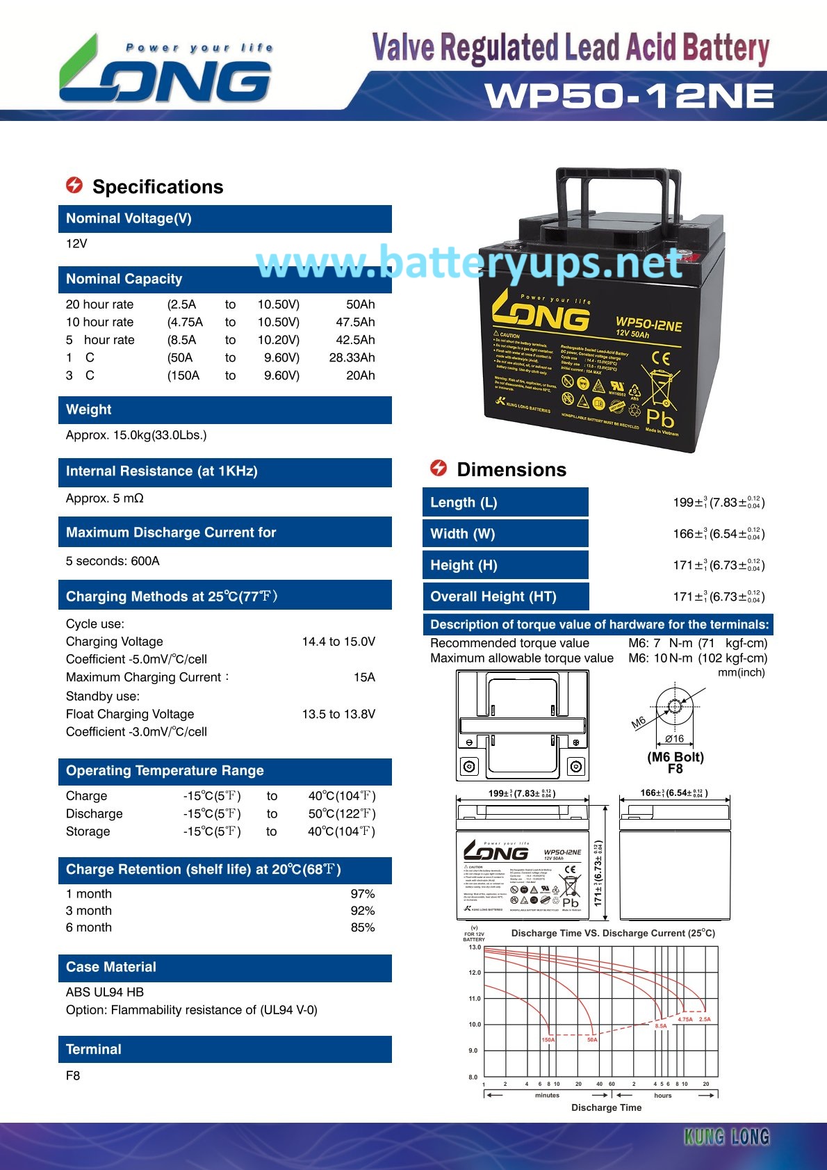 12V 50AH LONG