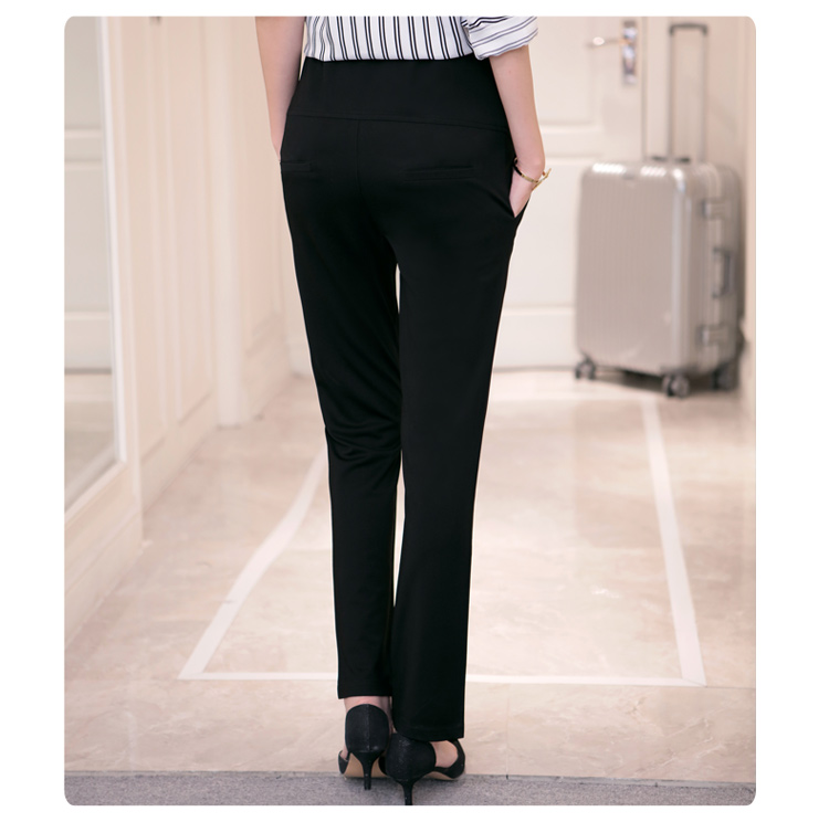 กางเกงทำงานคนท้อง ทรงสวย มีผ้าพยุงครรภ์และสายปรับขนาด สีดำ M,L,XL,XXL