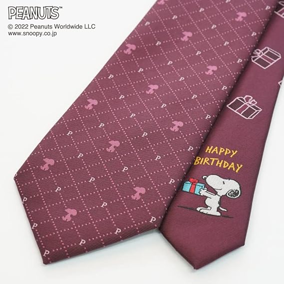 [PRE-ORDER] เนคไท สนูปปี้ PEANUTS Snoopy Necktie ลาย HAPPY BIRTHDAY นำเข้าจากญี่ปุ่น [ピーナッツ] ネクタイ スヌーピー PND48168 RED