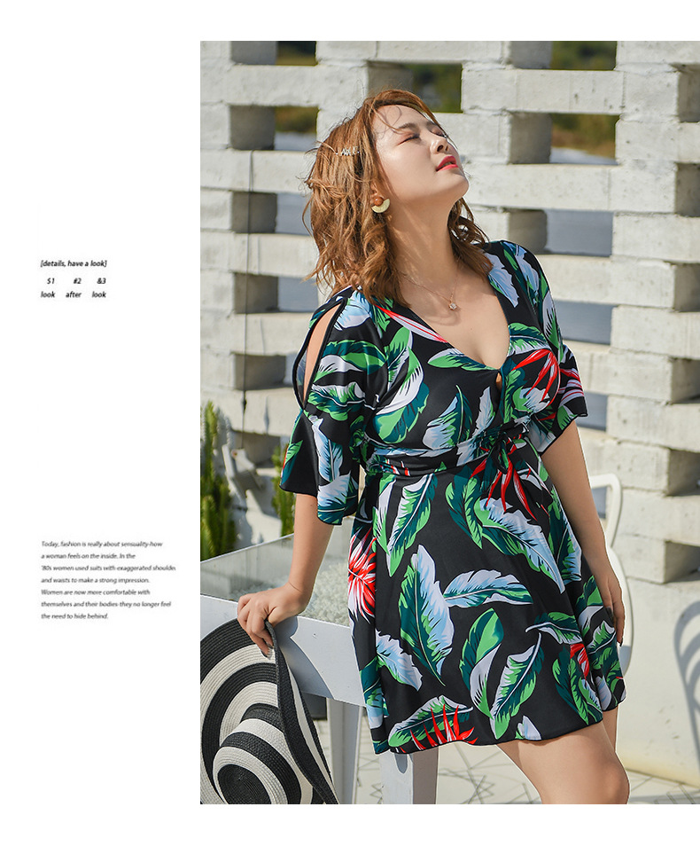 ชุดว่ายน้ำคนอ้วน วันพีช9xl พร้อมส่ง :ชุดว่ายน้ำไซส์ใหญ่เที่ยวทะเลสีดำแต่งลายใบไม้ผูกโบว์และสายถักด้านหลัง มีกางเกงขาสั้นใส่ด้านใน แบบสวยน่ารักมากๆจ้า :รอบอก44 - 58 นิ้ว - เอว 44 - 56 นิ้ว - สะโพก 46 - 62 นิ้ว