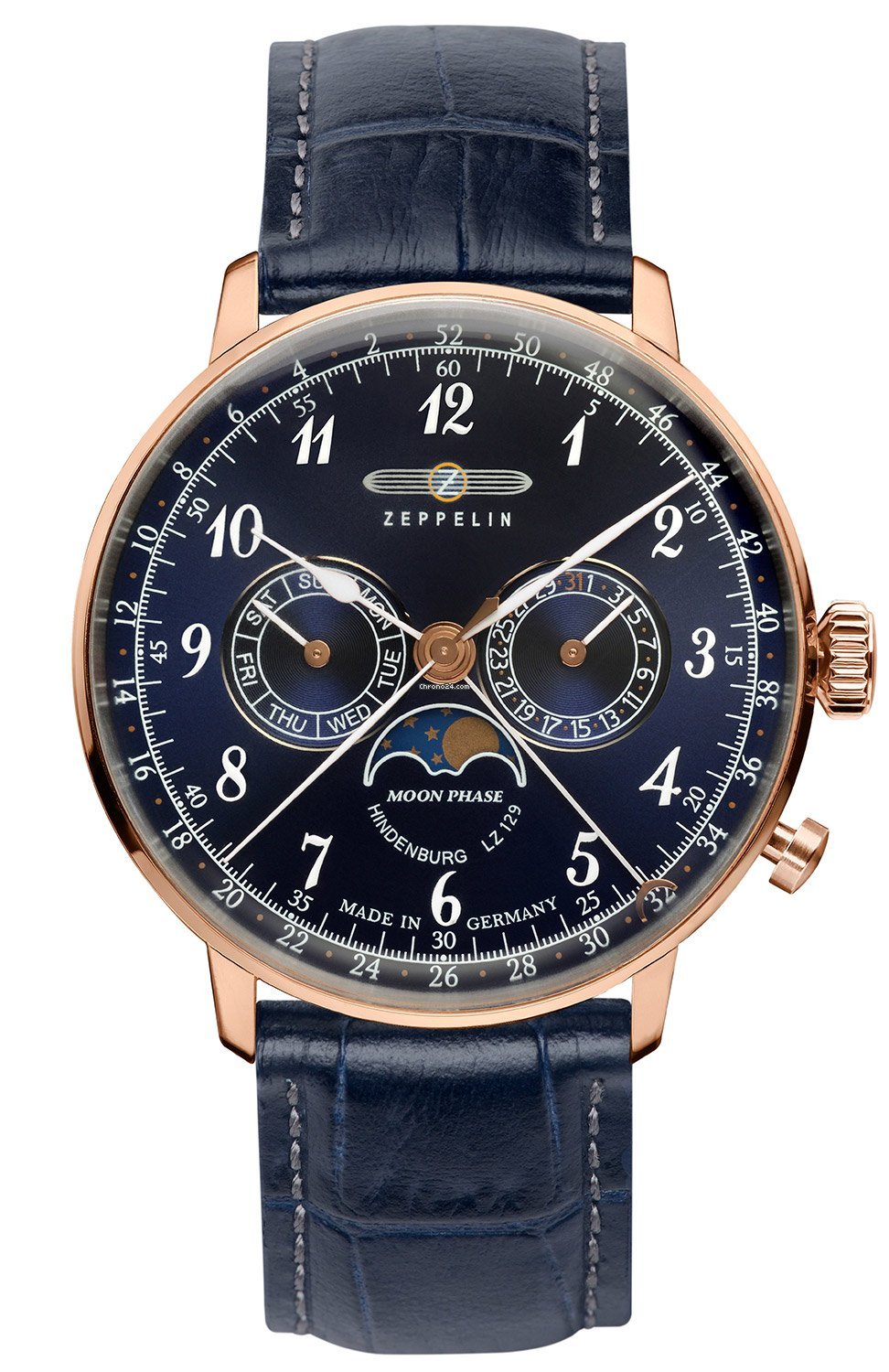 Zeppelin 7038-3 นาฬิกาผู้ชาย Series LZ129 Hindenburg Quartz Men's Watch Made In Germany