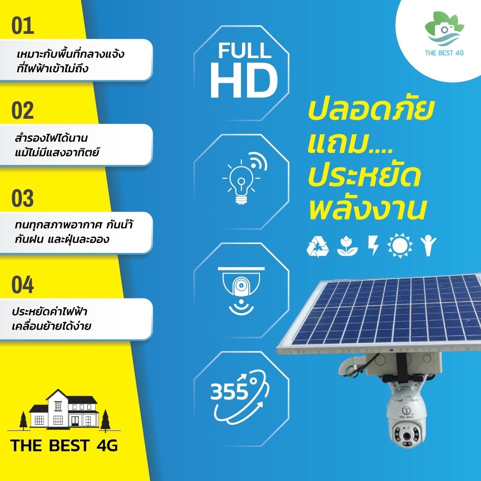 กล้องวงจรปิดแบบใส่ซิม โซล่าเซลล์ THE BEST รุ่น BC-461 Plus (สินค้าพร้อมส่ง)