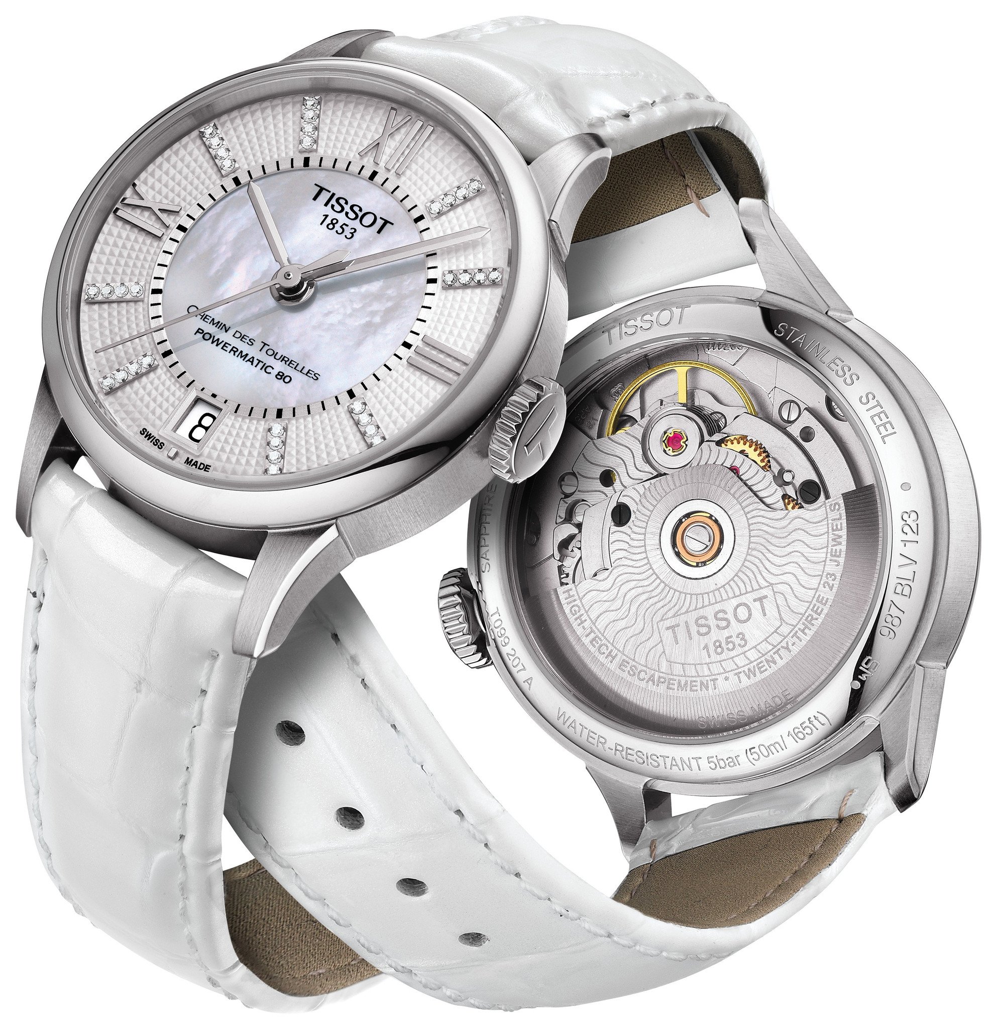 Tissot T099.207.16.116.00 นาฬิกาผู้หญิง Tissot รุ่น T0992071611600, T-Classic Chemin Des Tourelles Powermatic 80 Automatic Ladies Watch