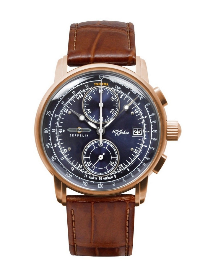Zeppelin 8672-3 นาฬิกาผู้ชาย 100 Years Chronograph Quartz Men's Watch Made In Germany