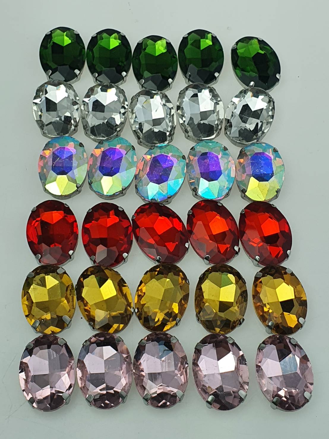 คริสตัลแท้ ทรงหยดน้ำ Tear drop ทรงไข่ Oval พร้อม หนามเตยขนาดสำหรับงาน DIY งานเครื่องประดับสามาถเย็บและเชื่อมได้