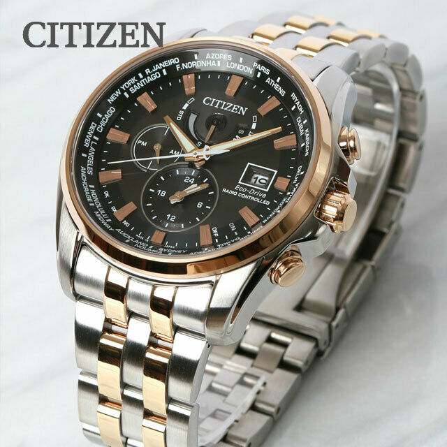 Citizen AT9038-53E นาฬิกาชาย Eco-Drive Global Radio Controlled AT World Time Japan Men's Watch