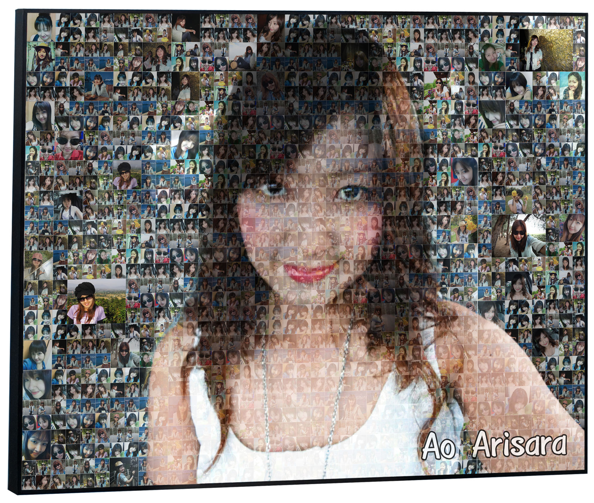 ของขวัญให้แฟน Mosaic Photo ขนาด16x20 นิ้ว กรอบลอยด้าน