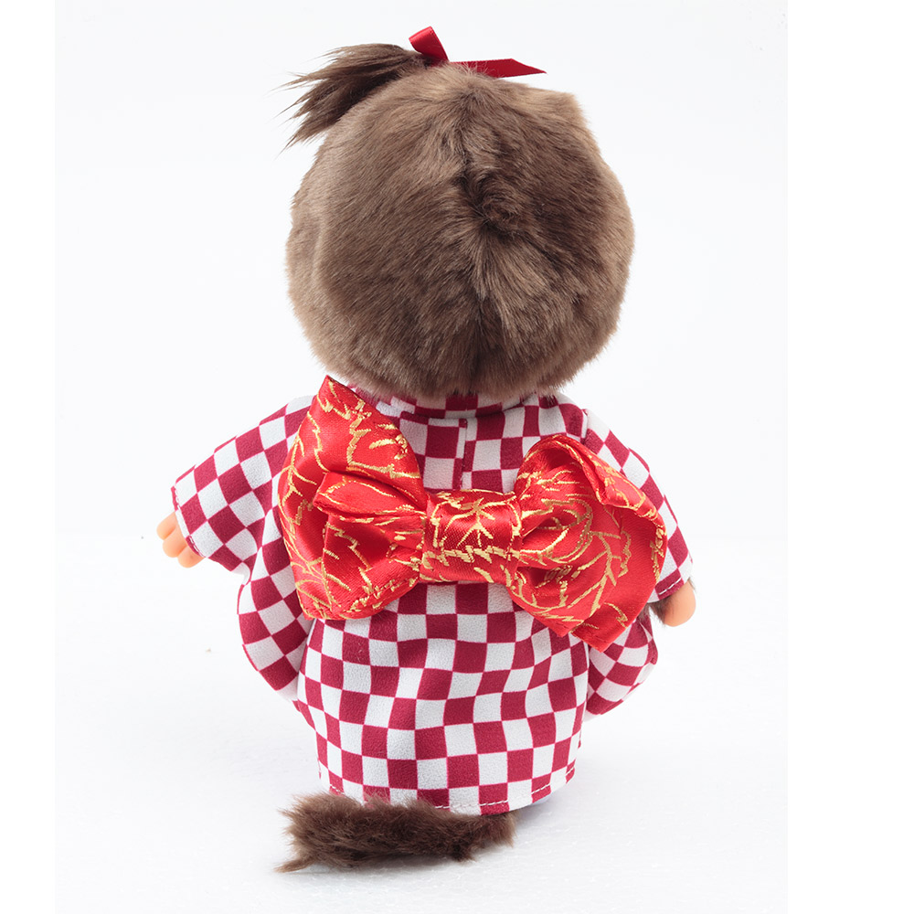 [PRE-ORDER] ตุ๊กตา ม่อนชิชิ กิโมโน สีแดง Size S ม่อนชิชิจัง Monchhichi 14 x 8 x 21 cm นำเข้าจากญี่ปุ่น オリジナル お着物モンチッチ 女の子 市松（赤）IPM-13-Z