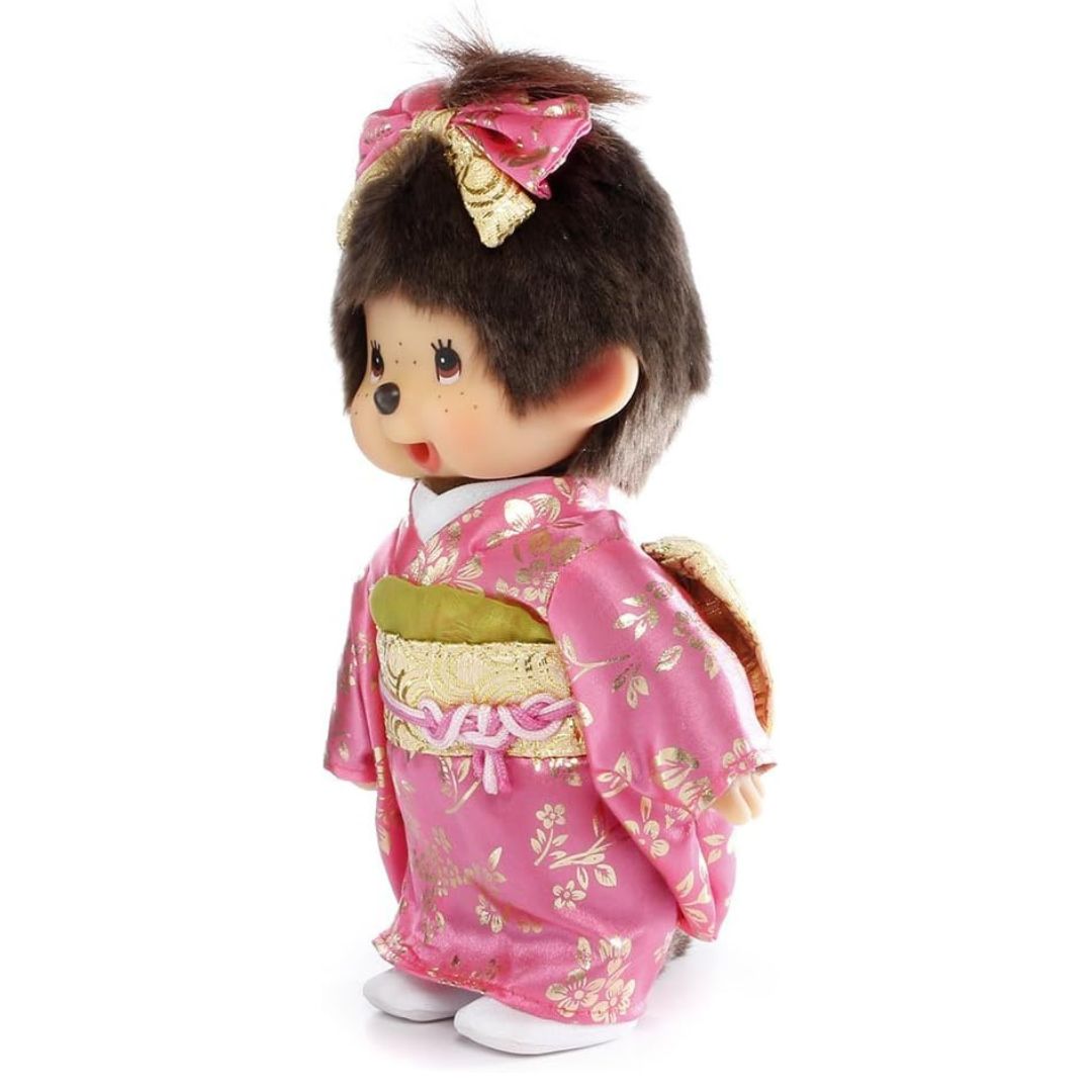 [PRE-ORDER] Monchhichi ตุ๊กตาม่อนชิชิจัง ชุดกิโมโน สีชมพู Size S H20 x W15 x D6 cm นำเข้าจากญี่ปุ่น モンチッチ 振袖モンチッチ 女の子 ぬいぐるみ 256334