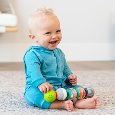 *แถมฟรี แปรงซิลิโคนสวมนิ้ว* Infantino ของเล่นเด็กเล็ก ลูกบอลกิจกรรมหนอนผีเสื้อ