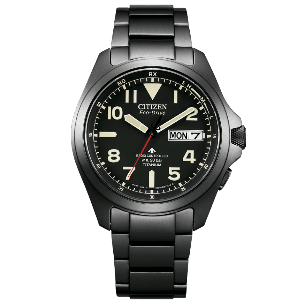 Citizen AT6085-50E นาฬิกาผู้ชาย Eco-Drive Promaster Land Radio Controlled Titanium Men's Watch