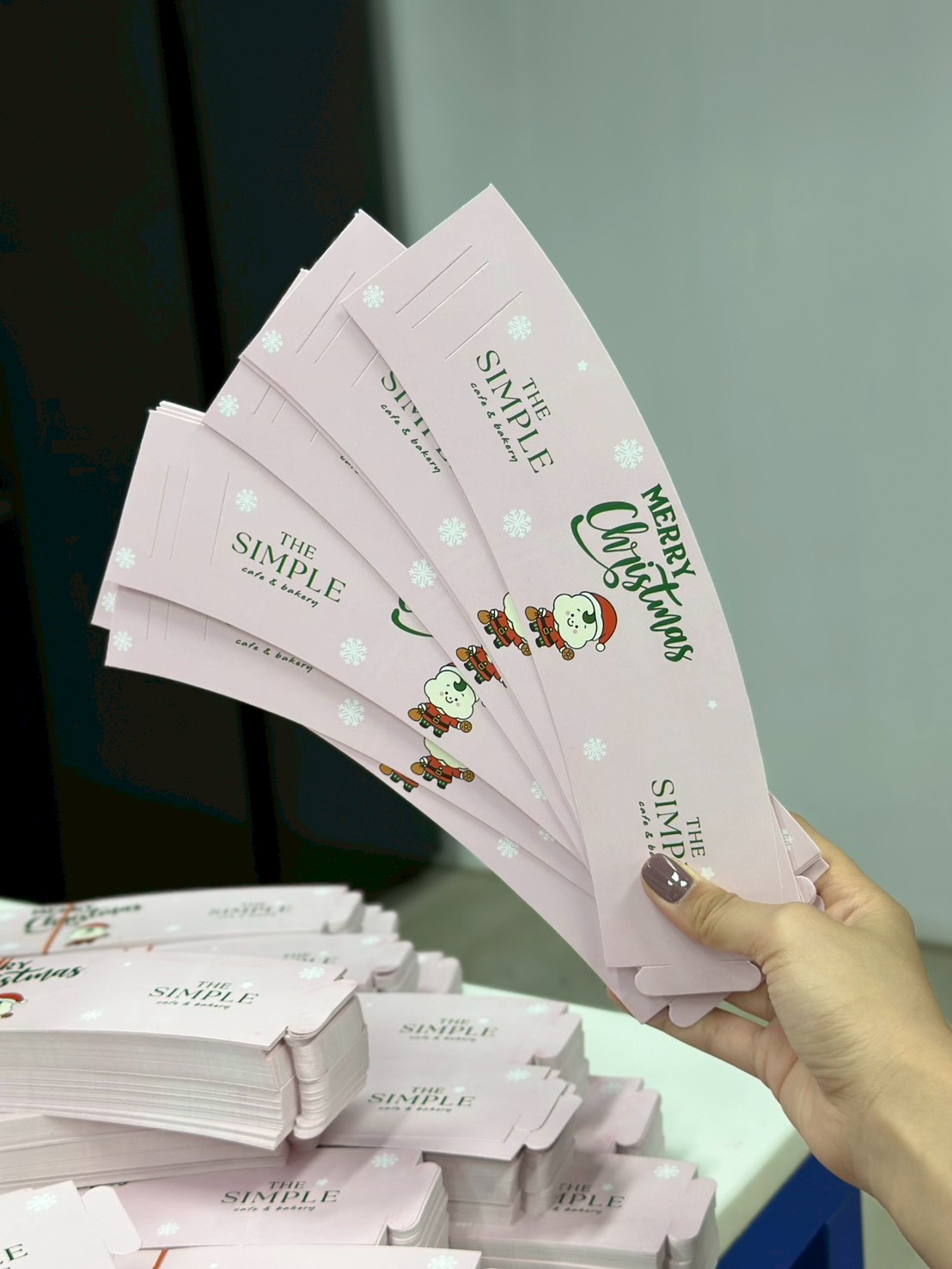 ผลงานปลอกสวมแก้ว พิมพ์โลโก้