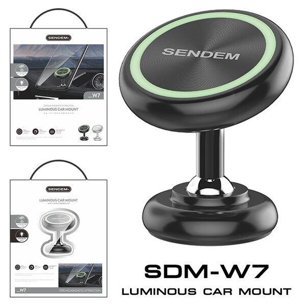 ที่วางมือถือ Sendem W7 Luminous Car Moust ยึดแน่นด้วยแถบแม่เหล็กแบบใหม่ ประกันศูนย์ 1 ปี