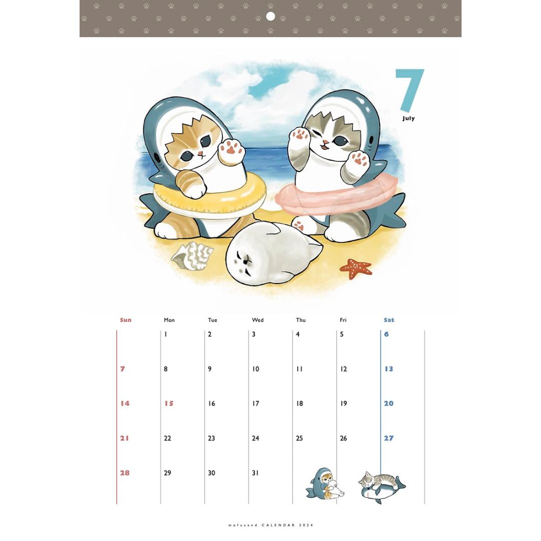 [PRE-ORDER] ปฏิทิน 2024 mofusand Calendar 2024 ปฏิทินแขวนผนัง ลายแมวโมฟุ Size : B4 นำเข้าจากญี่ปุ่น mofusandカレンダー2024