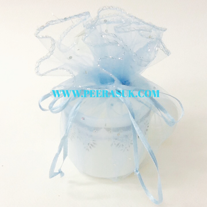 ถุงผ้าแก้วกลม (สีฟ้า) 40 ซม. แพคละ 10 ใบ